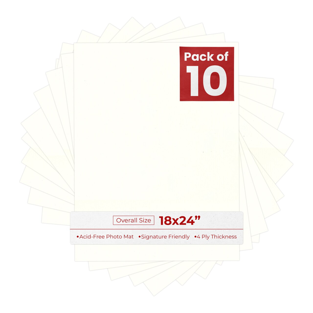 Antique White 18x24 Uncut Mat Board - Blank Sheets, No Opening